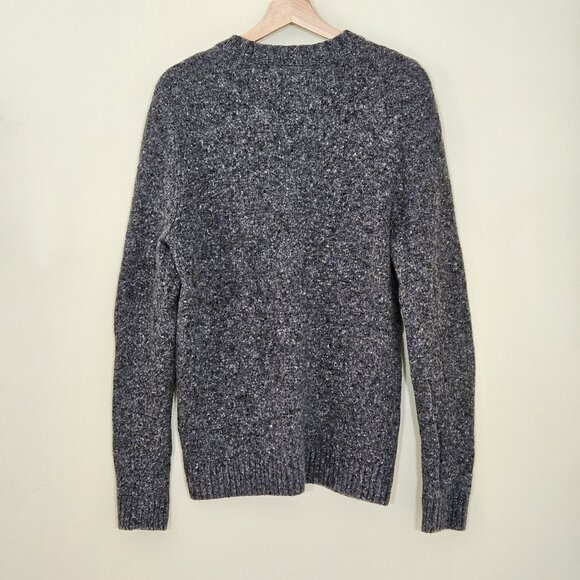 Abercrombie & Fitch Sweater Men M Marled Gray LS Crew Neck Wool Preppy Academia - Picture 2 of 16